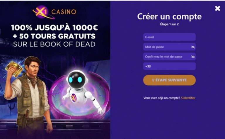 X1 Casino inscription